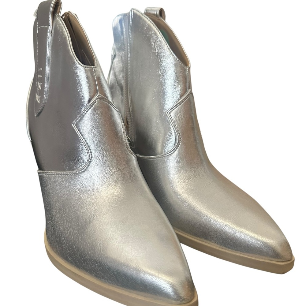Silver Ankle Boots